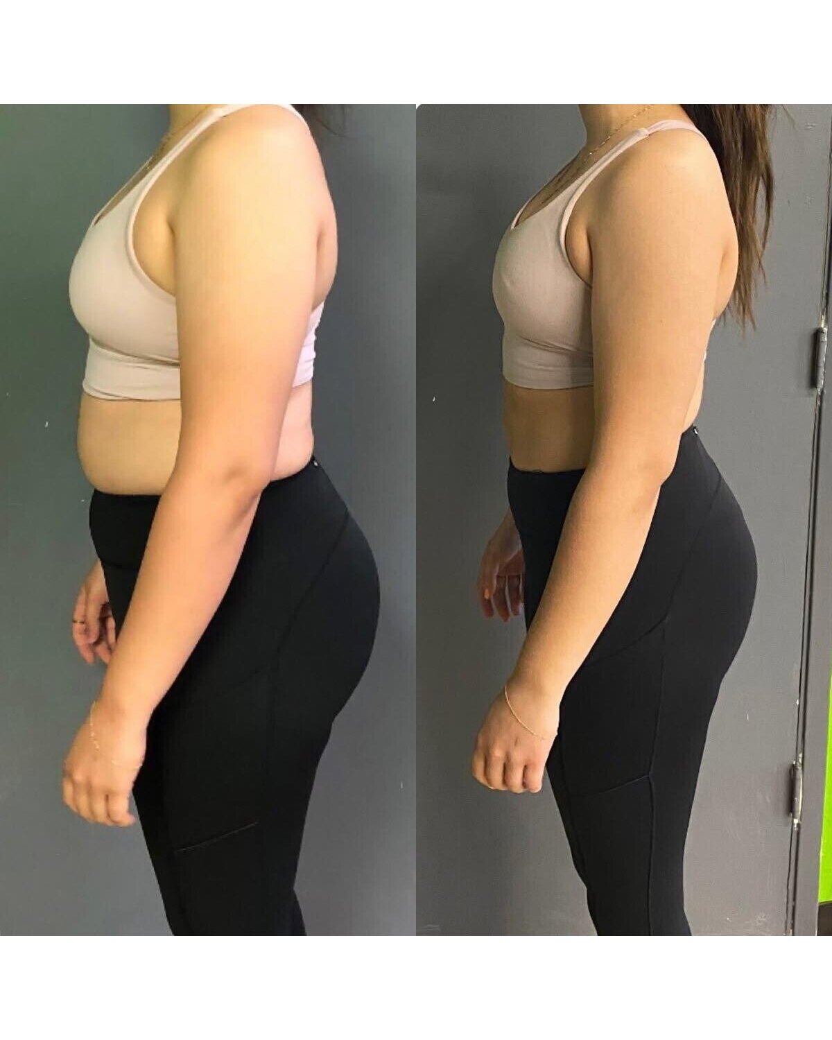 Waist progress, side profile