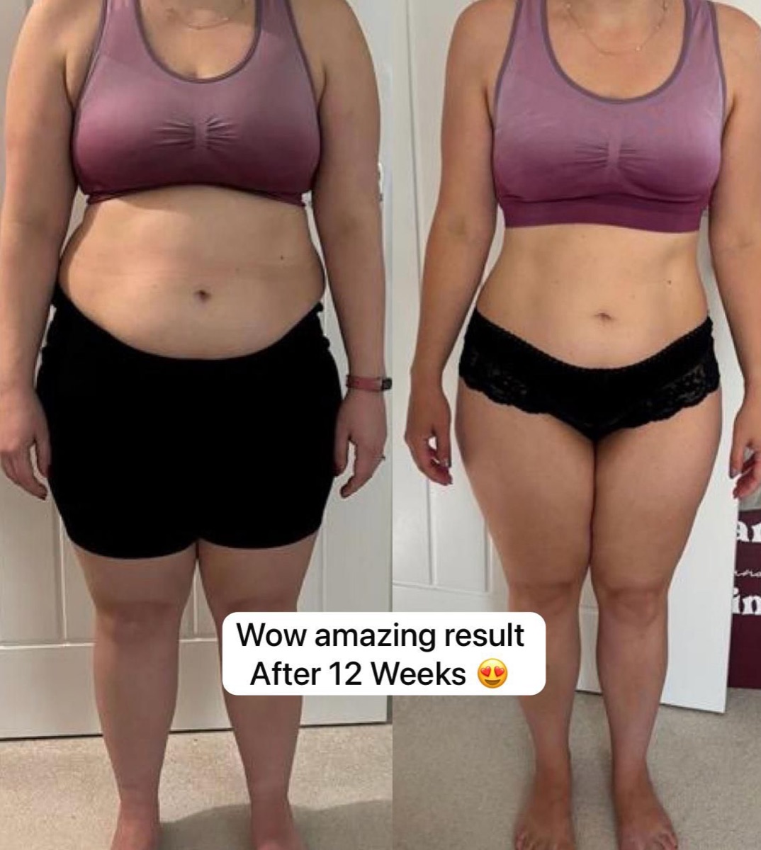 Client before and after, twelve weeks